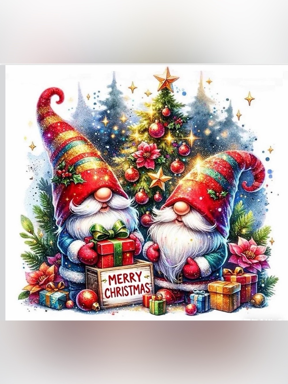 Holiday Gnome Christmas Diamond Art Kit - Round Drills